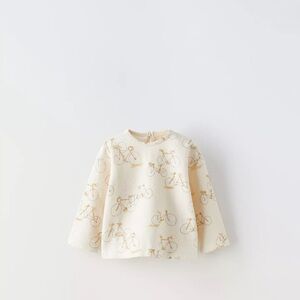 Kids Cream Bicycle Print Shirt